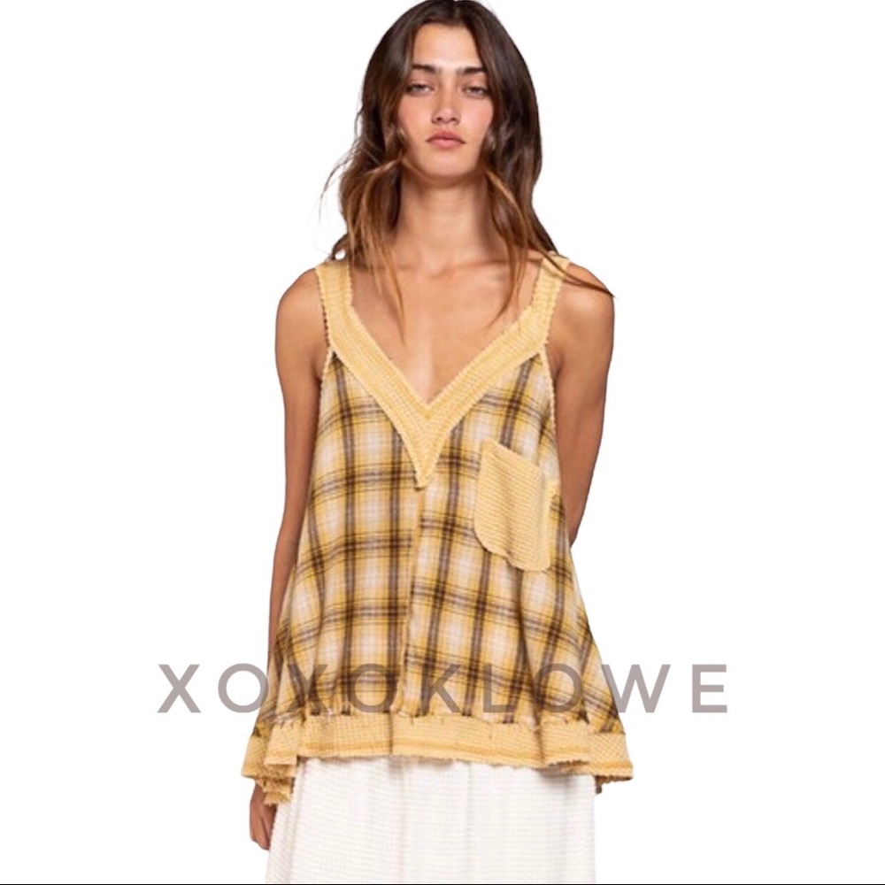 POL Plaid Relaxed Fit Boho Tank Top - Picture 5 of 15